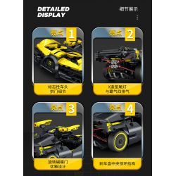 SEMBO 715300 non  CƠN LỐC BUGATTI tỷ lệ 1:18 bộ đồ chơi xếp lắp ráp ghép mô hình  BUGATTI BOLIDE Kỹ Thuật Công Nghệ Cao Mô Hình Phương Tiện 452 khối