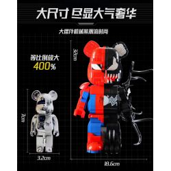 WANGAO 188007 non  GẤU MÁY SPIDER-MAN VENOM 400% bộ đồ chơi xếp lắp ráp ghép mô hình Marvel Super Heroes BEAR ROBOT Siêu Anh Hùng Marvel