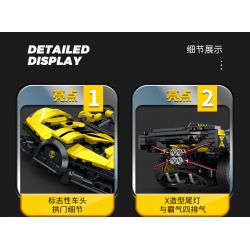 SEMBO 715300 non  CƠN LỐC BUGATTI tỷ lệ 1:18 bộ đồ chơi xếp lắp ráp ghép mô hình  BUGATTI BOLIDE Kỹ Thuật Công Nghệ Cao Mô Hình Phương Tiện 452 khối