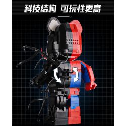 WANGAO 188007 non  GẤU MÁY SPIDER-MAN VENOM 400% bộ đồ chơi xếp lắp ráp ghép mô hình Marvel Super Heroes BEAR ROBOT Siêu Anh Hùng Marvel