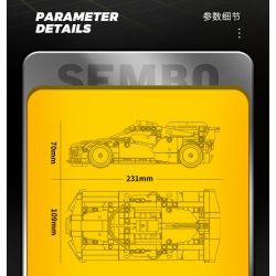 SEMBO 715300 non  CƠN LỐC BUGATTI tỷ lệ 1:18 bộ đồ chơi xếp lắp ráp ghép mô hình  BUGATTI BOLIDE Kỹ Thuật Công Nghệ Cao Mô Hình Phương Tiện 452 khối