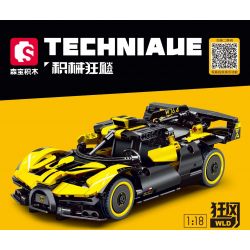 SEMBO 715300 non  CƠN LỐC BUGATTI tỷ lệ 1:18 bộ đồ chơi xếp lắp ráp ghép mô hình  BUGATTI BOLIDE Kỹ Thuật Công Nghệ Cao Mô Hình Phương Tiện 452 khối