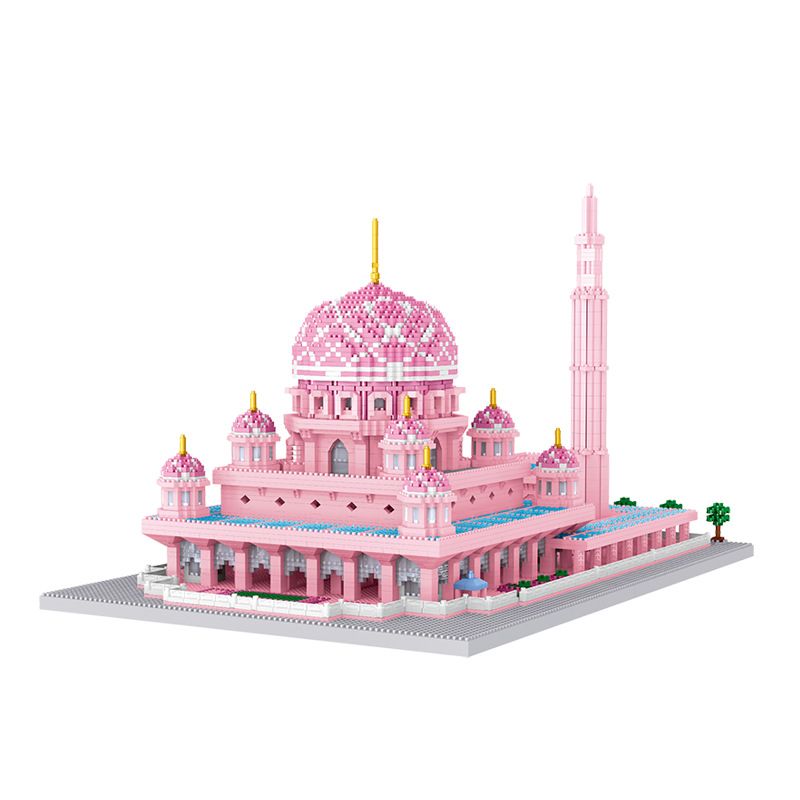 FUN IMAGINATION LZ8188 8188 non  NHÀ THỜ HỒI GIÁO MÀU HỒNG ??? PUTRAJAYA MALAYSIA bộ đồ chơi xếp lắp ráp ghép mô hình Buildings MASJID PUTRA 5930 khối