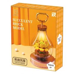 QIZHILE 92035 non  QUẢ BƠ bộ đồ chơi xếp lắp ráp ghép mô hình SUCCULENT BRICK MODEL CREAM BERRY 124 khối