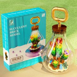 QIZHILE 92033 non  DÂY CẦU VỒNG bộ đồ chơi xếp lắp ráp ghép mô hình SUCCULENT BRICK MODEL RAINBOW MONEY STRING 124 khối