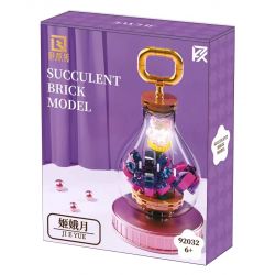 QIZHILE 92032 non  KỶ DẠ NGUYỆT bộ đồ chơi xếp lắp ráp ghép mô hình SUCCULENT BRICK MODEL 124 khối