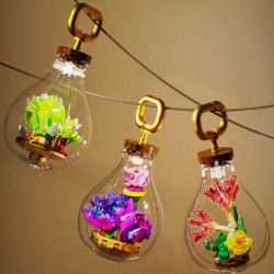 QIZHILE 92032 non  KỶ DẠ NGUYỆT bộ đồ chơi xếp lắp ráp ghép mô hình SUCCULENT BRICK MODEL 124 khối