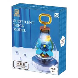 QIZHILE 92031 non  ĐÁ SAPPHIRE bộ đồ chơi xếp lắp ráp ghép mô hình SUCCULENT BRICK MODEL ICE SAPPHIRE 124 khối