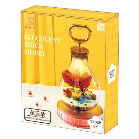 QIZHILE 92029 non  ĐÔNG MÂY LINH TINH bộ đồ chơi xếp lắp ráp ghép mô hình SUCCULENT BRICK MODEL DONGYUN MISCELLANEOUS 124 khối