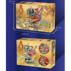 LINOOS LN7042 7042 non  RỒNG VÀ PHƯỢNG bộ đồ chơi xếp lắp ráp ghép mô hình Chinese Traditional Festivals Lễ Hội Cổ Truyền 1520 khối
