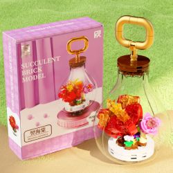 QIZHILE 92026 non  THU HẢI ĐƯỜNG TIẾP THEO bộ đồ chơi xếp lắp ráp ghép mô hình SUCCULENT BRICK MODEL BEGONIA JAPONICA 112 khối