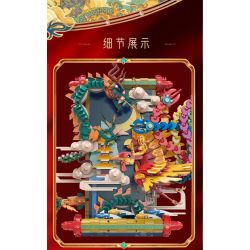 LINOOS LN7042 7042 non  RỒNG VÀ PHƯỢNG bộ đồ chơi xếp lắp ráp ghép mô hình Chinese Traditional Festivals Lễ Hội Cổ Truyền 1520 khối