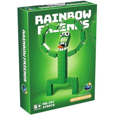 RENZAIMA 757 non  NGƯỜI BẠN XANH bộ đồ chơi xếp lắp ráp ghép mô hình Rainbow  GREEN FRIEND 376 khối