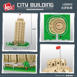 FUN IMAGINATION LZ8043 8043 non  THÁP NGHIÊNG PISA bộ đồ chơi xếp lắp ráp ghép mô hình Buildings LEANING TOWER OF PISA 2148 khối