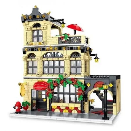 MorkModel 20114 Mork Model 20114 non  NHÀ HÀNG TÂY THÀNH THỊ bộ đồ chơi xếp lắp ráp ghép mô hình City CITY RESTAURANT BLOCK MODULE Thành Phố 1489 khối