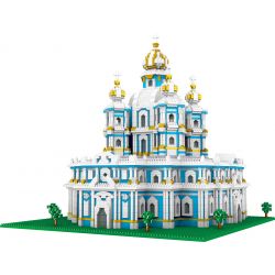 FUN IMAGINATION LZ8042 8042 non  NHÀ THỜ SMOLNY ??? ST PETERSBURG bộ đồ chơi xếp lắp ráp ghép mô hình Buildings SMOLNY MONASTERY 3737 khối