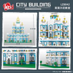 FUN IMAGINATION LZ8042 8042 non  NHÀ THỜ SMOLNY ??? ST PETERSBURG bộ đồ chơi xếp lắp ráp ghép mô hình Buildings SMOLNY MONASTERY 3737 khối