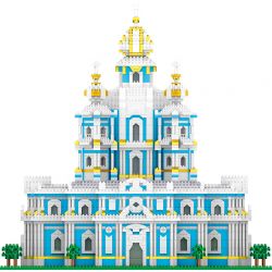 FUN IMAGINATION LZ8042 8042 non  NHÀ THỜ SMOLNY ??? ST PETERSBURG bộ đồ chơi xếp lắp ráp ghép mô hình Buildings SMOLNY MONASTERY 3737 khối