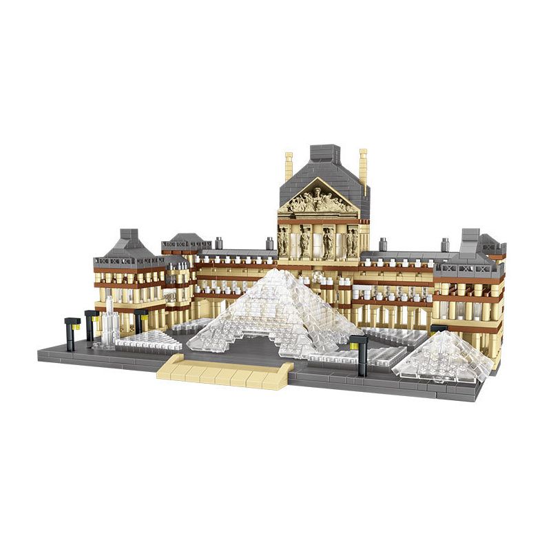 FUN IMAGINATION LZ8040 8040 non  BẢO TÀNG LOUVRE bộ đồ chơi xếp lắp ráp ghép mô hình Buildings 3377 khối