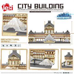 FUN IMAGINATION LZ8040 8040 non  BẢO TÀNG LOUVRE bộ đồ chơi xếp lắp ráp ghép mô hình Buildings 3377 khối