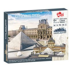 FUN IMAGINATION LZ8040 8040 non  BẢO TÀNG LOUVRE bộ đồ chơi xếp lắp ráp ghép mô hình Buildings 3377 khối