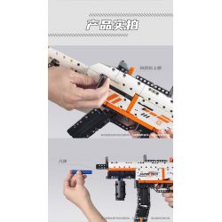 GUDI 70003 non  SÚNG TIỂU LIÊN MP5 bộ đồ chơi xếp lắp ráp ghép mô hình 540 khối