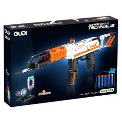 GUDI 70002 non  SÚNG TRƯỜNG TỰ ĐỘNG AK47 bộ đồ chơi xếp lắp ráp ghép mô hình 533 khối