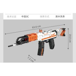 GUDI 70002 non  SÚNG TRƯỜNG TỰ ĐỘNG AK47 bộ đồ chơi xếp lắp ráp ghép mô hình 533 khối