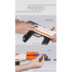 GUDI 70002 non  SÚNG TRƯỜNG TỰ ĐỘNG AK47 bộ đồ chơi xếp lắp ráp ghép mô hình 533 khối