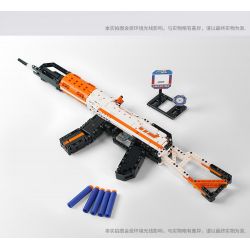 GUDI 70002 non  SÚNG TRƯỜNG TỰ ĐỘNG AK47 bộ đồ chơi xếp lắp ráp ghép mô hình 533 khối