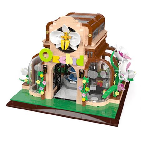 ZHEGAO 00419 non  NHÀ PHONG LAN bộ đồ chơi xếp lắp ráp ghép mô hình Modular Buildings ORCHID GREEN HOUSE Mô Hình Nhà Cửa 2183 khối