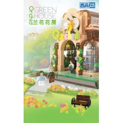 ZHEGAO 00419 non  NHÀ PHONG LAN bộ đồ chơi xếp lắp ráp ghép mô hình Modular Buildings ORCHID GREEN HOUSE Mô Hình Nhà Cửa 2183 khối