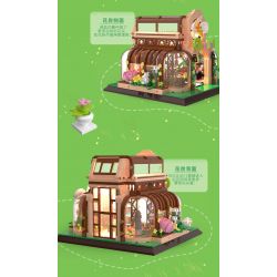 ZHEGAO 00419 non  NHÀ PHONG LAN bộ đồ chơi xếp lắp ráp ghép mô hình Modular Buildings ORCHID GREEN HOUSE Mô Hình Nhà Cửa 2183 khối