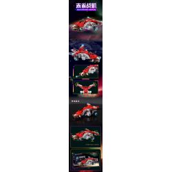 Bozhi 81052 non  HẠM ĐỘI THÁM HIỂM KHÔNG GIAN MÁY BAY CHIẾN ĐẤU RED BIRD bộ đồ chơi xếp lắp ráp ghép mô hình ADVENTURER FLEET 92 khối