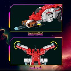 Bozhi 81052 non  HẠM ĐỘI THÁM HIỂM KHÔNG GIAN MÁY BAY CHIẾN ĐẤU RED BIRD bộ đồ chơi xếp lắp ráp ghép mô hình ADVENTURER FLEET 92 khối