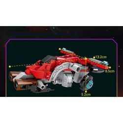 Bozhi 81052 non  HẠM ĐỘI THÁM HIỂM KHÔNG GIAN MÁY BAY CHIẾN ĐẤU RED BIRD bộ đồ chơi xếp lắp ráp ghép mô hình ADVENTURER FLEET 92 khối