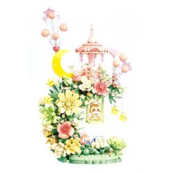SEMBO 611082 non  SHOP HOA DƯỚI TRĂNG bộ đồ chơi xếp lắp ráp ghép mô hình FLOWERS AND MOON 1300 khối
