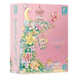 SEMBO 611082 non  SHOP HOA DƯỚI TRĂNG bộ đồ chơi xếp lắp ráp ghép mô hình FLOWERS AND MOON 1300 khối