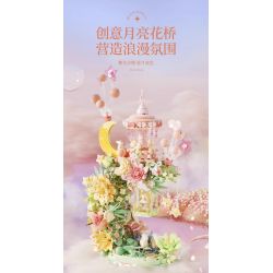 SEMBO 611082 non  SHOP HOA DƯỚI TRĂNG bộ đồ chơi xếp lắp ráp ghép mô hình FLOWERS AND MOON 1300 khối