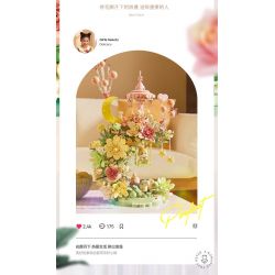 SEMBO 611082 non  SHOP HOA DƯỚI TRĂNG bộ đồ chơi xếp lắp ráp ghép mô hình FLOWERS AND MOON 1300 khối