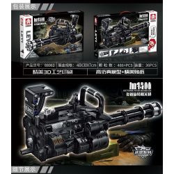 LE YI 88062 non  SÚNG MÁY QUAY NHIỀU NÒNG GATLING bộ đồ chơi xếp lắp ráp ghép mô hình Military Army MULTIBAREL ROTARY MACHINE GUN Quân Sự Bộ Đội 486 khối