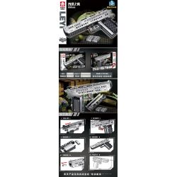 LE YI 88063 non  VŨ KHÍ NÒNG NGẮN DESERT EAGLE bộ đồ chơi xếp lắp ráp ghép mô hình Military Army Quân Sự Bộ Đội 408 khối