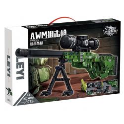 LE YI 88075 non  SÚNG BẮN TỈA AWM bộ đồ chơi xếp lắp ráp ghép mô hình Military Army AWM SNIPING RIFLE Quân Sự Bộ Đội 402 khối
