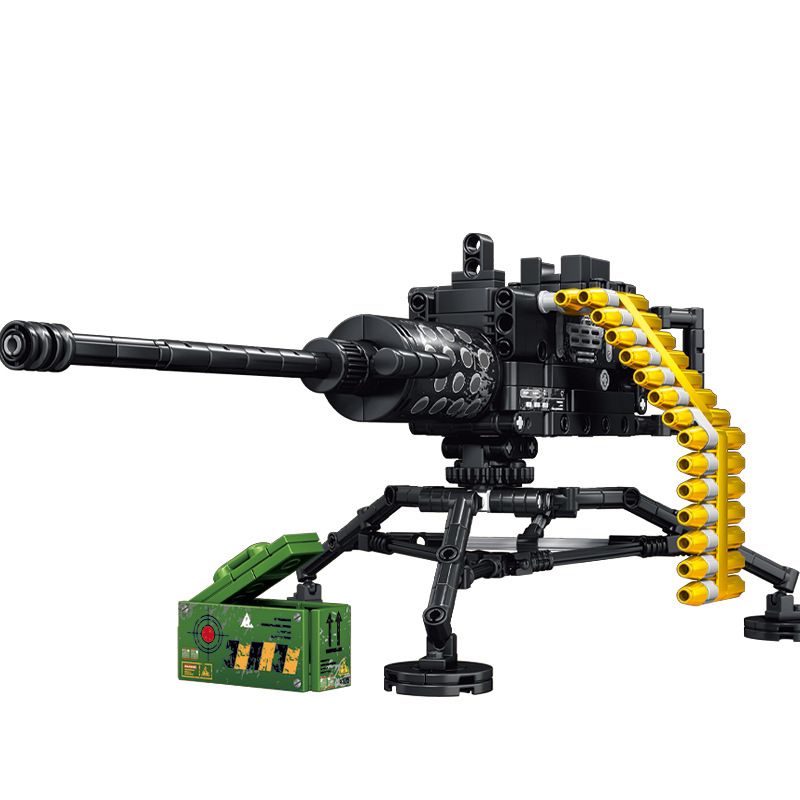 LE YI 88076 non  SÚNG MÁY HẠNG NẶNG BROWNING M2 bộ đồ chơi xếp lắp ráp ghép mô hình Military Army HEAVY MACHINE GUN Quân Sự Bộ Đội 425 khối
