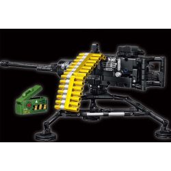 LE YI 88076 non  SÚNG MÁY HẠNG NẶNG BROWNING M2 bộ đồ chơi xếp lắp ráp ghép mô hình Military Army HEAVY MACHINE GUN Quân Sự Bộ Đội 425 khối