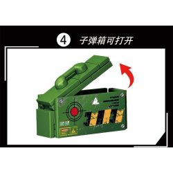 LE YI 88076 non  SÚNG MÁY HẠNG NẶNG BROWNING M2 bộ đồ chơi xếp lắp ráp ghép mô hình Military Army HEAVY MACHINE GUN Quân Sự Bộ Đội 425 khối