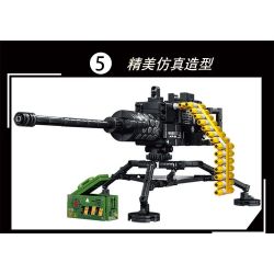 LE YI 88076 non  SÚNG MÁY HẠNG NẶNG BROWNING M2 bộ đồ chơi xếp lắp ráp ghép mô hình Military Army HEAVY MACHINE GUN Quân Sự Bộ Đội 425 khối