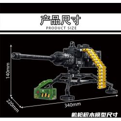 LE YI 88076 non  SÚNG MÁY HẠNG NẶNG BROWNING M2 bộ đồ chơi xếp lắp ráp ghép mô hình Military Army HEAVY MACHINE GUN Quân Sự Bộ Đội 425 khối