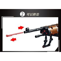 LE YI 81051 non  SÚNG TRƯỜNG 98K bộ đồ chơi xếp lắp ráp ghép mô hình Military Army Quân Sự Bộ Đội 528 khối