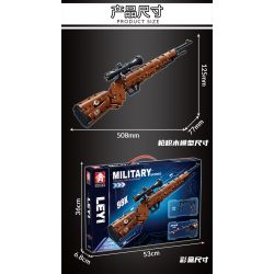 LE YI 81051 non  SÚNG TRƯỜNG 98K bộ đồ chơi xếp lắp ráp ghép mô hình Military Army Quân Sự Bộ Đội 528 khối